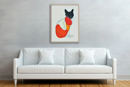 Abstract Cat #008 - Wall Art Canvas or Poster Print