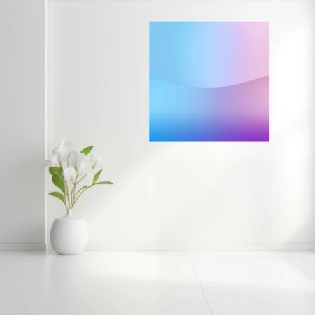 Soft blue pink purple gradient abstract wave — minimalist pastel wall art