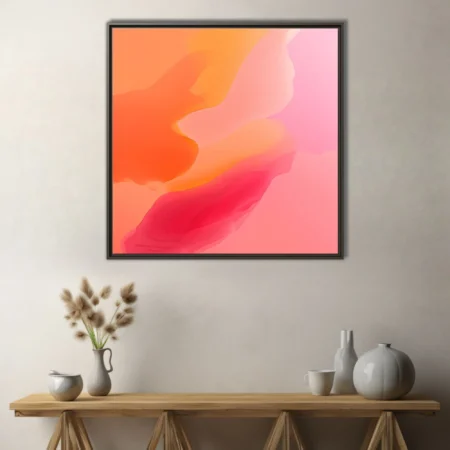 Fluid abstract gradient art in coral, orange, magenta and blush pink tones