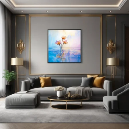 Crystal-effect translucent floral art with pastel iridescent watercolor washes